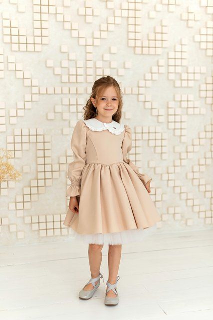 Сукня Айворі з під'юбником бежева для дівчинки &mdash; Mini Queenie