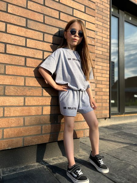 Футболка та шорти "Be brave" для дівчинки &mdash; Mini Queenie