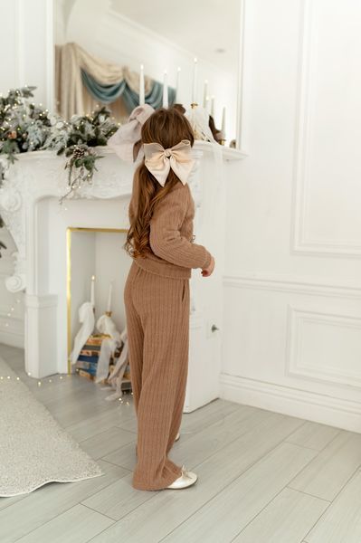 Комплект Олівія кофта та штани коричневий для дівчинки &mdash; Mini Queenie
