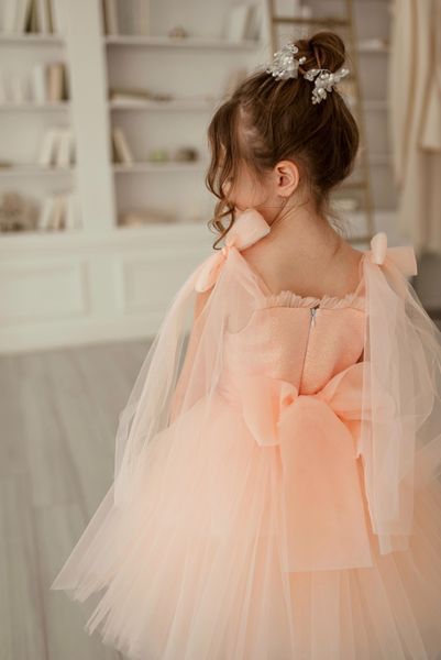 Сукня Хлоя персикова для дівчинки &mdash; Mini Queenie
