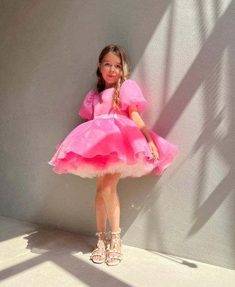 Сукня Адель рожева для дівчинки &mdash; Mini Queenie
