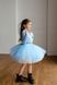 Лонгслив+спідничка фатин блакитна для дівчинки від Mini Queenie &mdash; вигляд 2