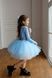 Лонгслив+спідничка фатин блакитна для дівчинки від Mini Queenie &mdash; вигляд 6