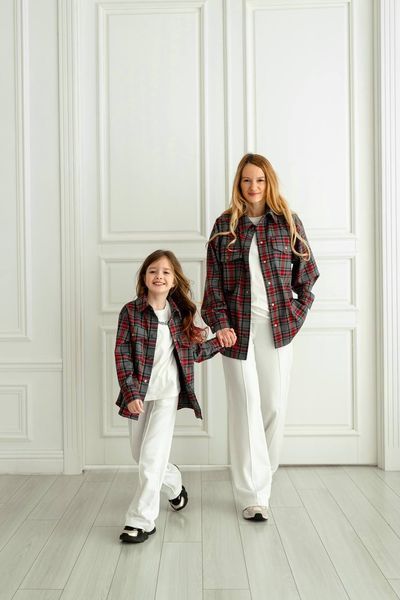Сорочка червона клітинка для дівчинки &mdash; Mini Queenie
