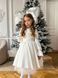 Сукня Айворі з різнокольоровим принтом на рукавах для дівчинки від Mini Queenie &mdash; вигляд 1