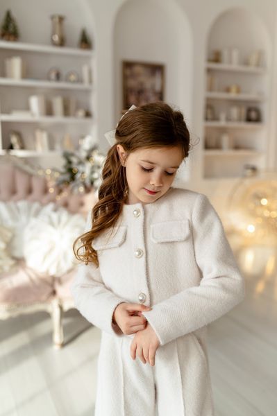 Жакет і штани білий для дівчинки &mdash; Mini Queenie