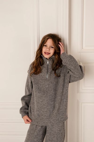 Костюм Міша з ангори сірий для дівчинки &mdash; Mini Queenie
