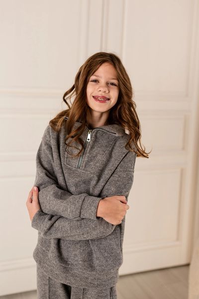 Костюм Міша з ангори сірий для дівчинки &mdash; Mini Queenie
