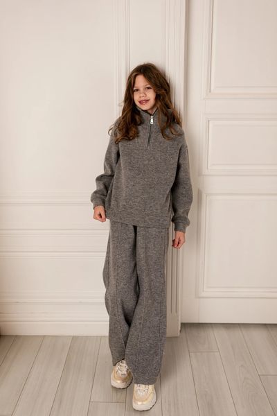 Костюм Міша з ангори сірий для дівчинки &mdash; Mini Queenie