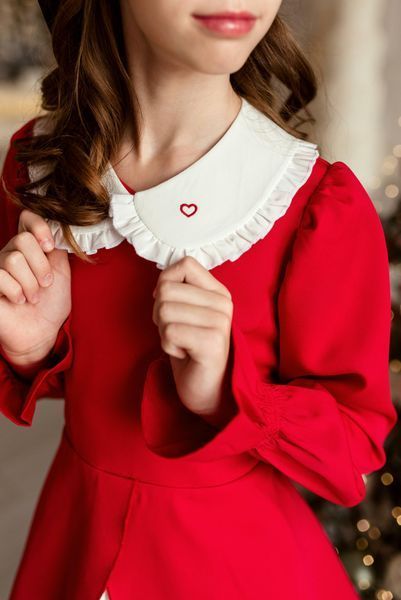 Сукня Айворі міні червона для дівчинки &mdash; Mini Queenie