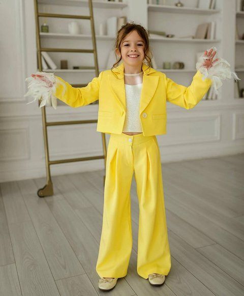 Піджак Трініті зі штанами палаццо для дівчинки &mdash; Mini Queenie