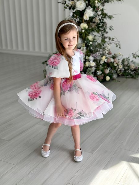 Сукня Адель органза із принтом для дівчинки &mdash; Mini Queenie