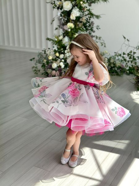 Сукня Адель органза із принтом для дівчинки &mdash; Mini Queenie