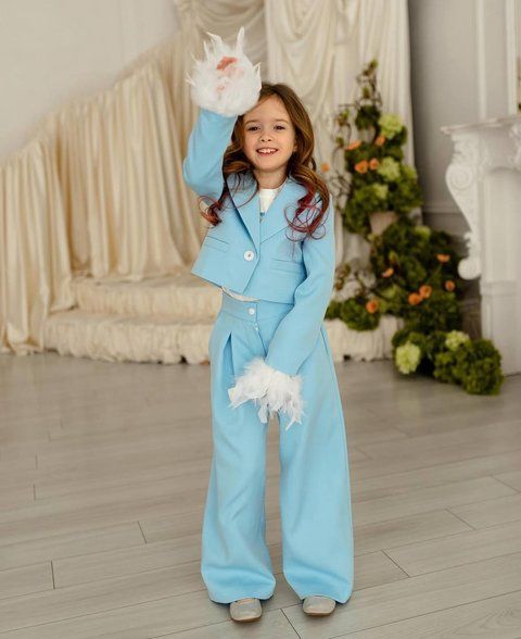 Піджак Трініті зі штанами палаццо для дівчинки &mdash; Mini Queenie