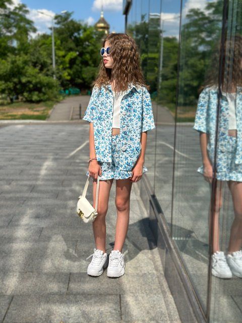 Сорочка та шорти принт для дівчинки &mdash; Mini Queenie