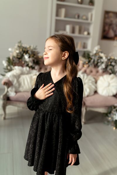Сукня Злата люрекс чорний для дівчинки &mdash; Mini Queenie