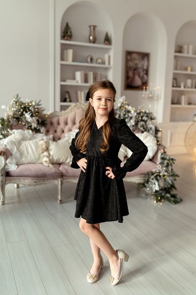 Сукня Злата люрекс чорний для дівчинки &mdash; Mini Queenie