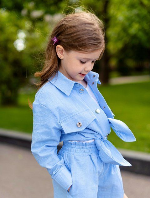 Сорочка та штани льон жатка для дівчинки &mdash; Mini Queenie