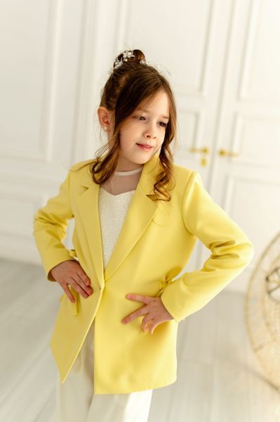 Піджак зі акцентом на талії та штани кльош для дівчинки &mdash; Mini Queenie