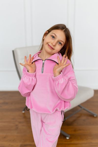 Спортивний костюм Мішель велюровий з затяжкою для дівчинки &mdash; Mini Queenie