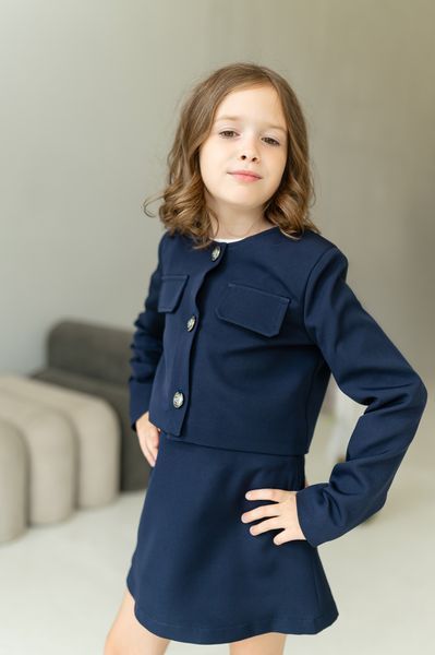 Укорочений піджак та спідниця трапеція для дівчинки &mdash; Mini Queenie
