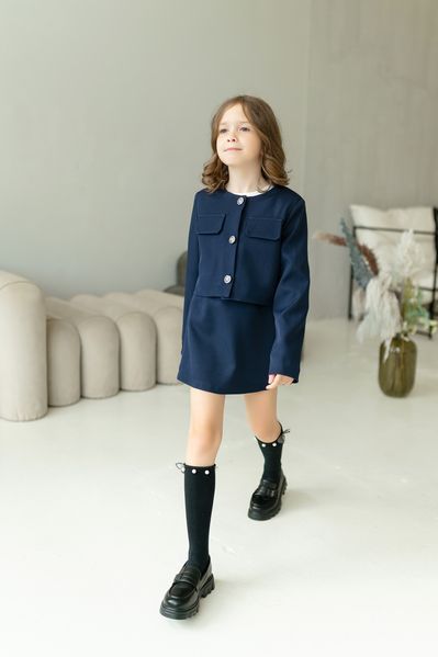 Укорочений піджак та спідниця трапеція для дівчинки &mdash; Mini Queenie