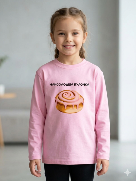 Лонгслив Найсолодша булочка для дівчинки &mdash; Mini Queenie